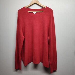 J. Crew Extra-Soft Knit Sweater Women Size 2X Red Feminine Preppy Wool Blend